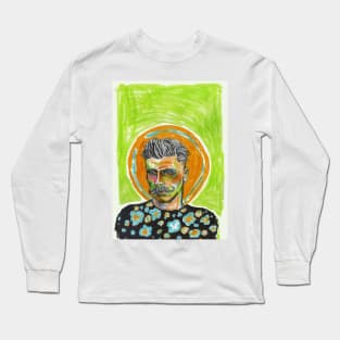 Floral and Moustaches Long Sleeve T-Shirt